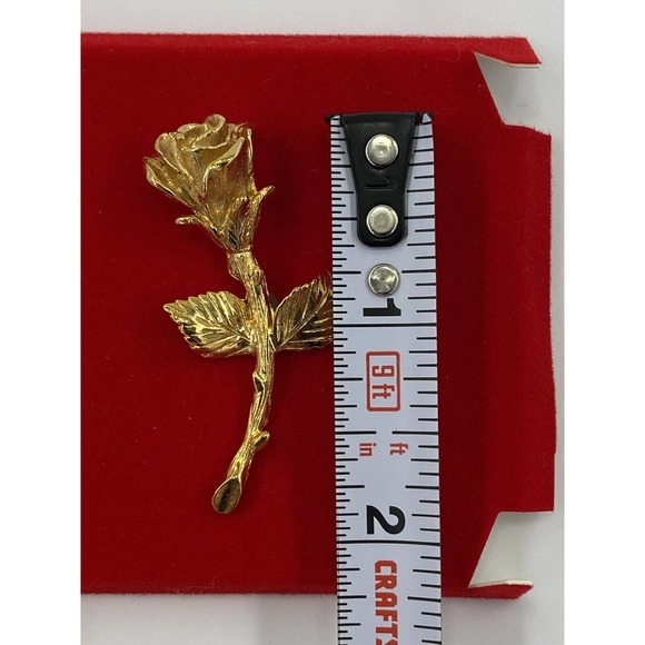 Vintage Especially for You PIN Brooch w/ Stone Layered in 18K Gold Rose Stem - Picture 5 of 6